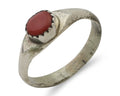 Navajo Handmade Ring 925 Silver Natural Mediterranean Coral Native Artist C.80's