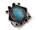 Navajo Handmade Ring 925 Silver Natural Mined Turquoise Artist C.80's