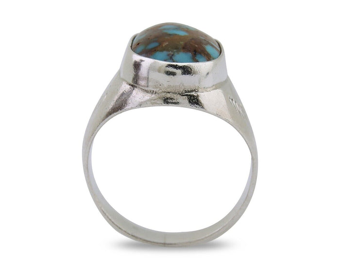 Navajo Handmade Ring 925 Silver Natural Mined Turquoise Artist C.80's