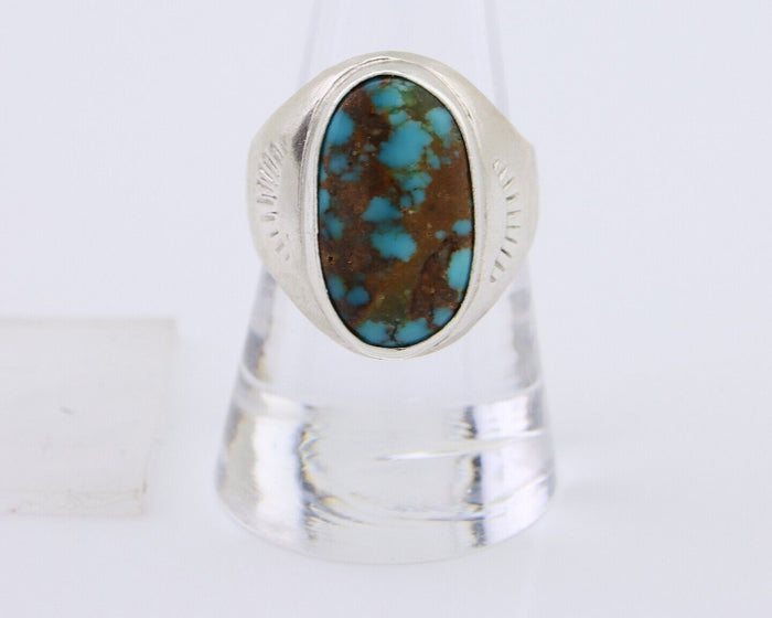 Navajo Handmade Ring 925 Silver Natural Mined Turquoise Artist C.80's