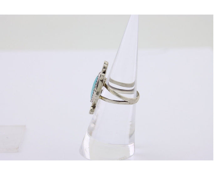 Navajo Handmade Ring 925 Silver Natural Mined Turquoise Artist C.80's