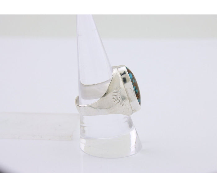 Navajo Handmade Ring 925 Silver Natural Mined Turquoise Artist C.80's