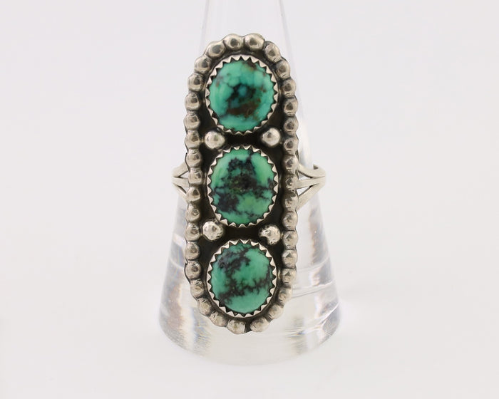 Navajo Handmade Ring 925 Silver Natural Turquoise Native American Artist C.80's