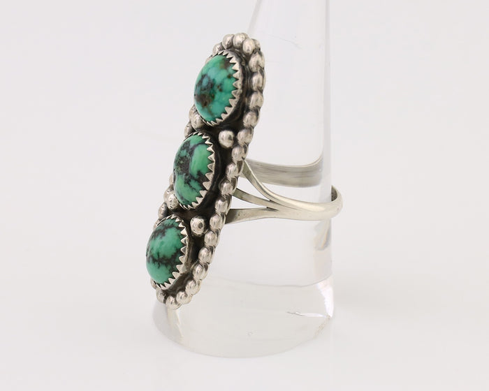 Navajo Handmade Ring 925 Silver Natural Turquoise Native American Artist C.80's