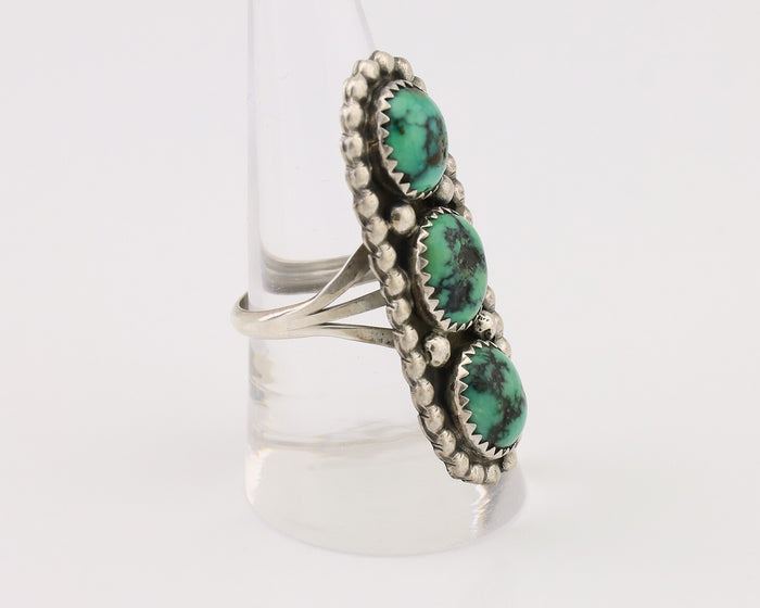 Navajo Handmade Ring 925 Silver Natural Turquoise Native American Artist C.80's