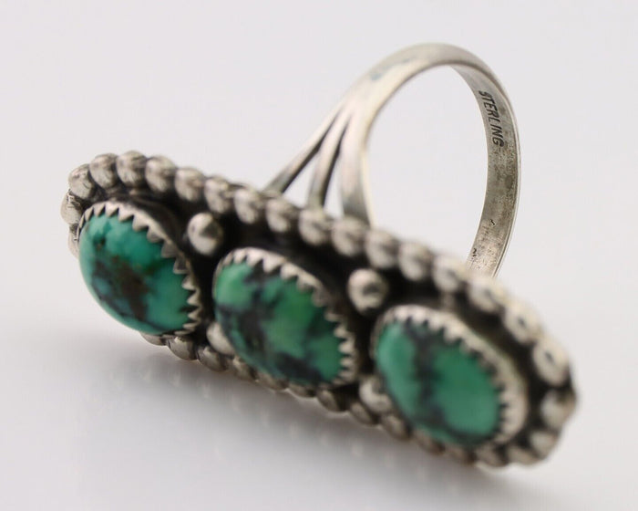 Navajo Handmade Ring 925 Silver Natural Turquoise Native American Artist C.80's