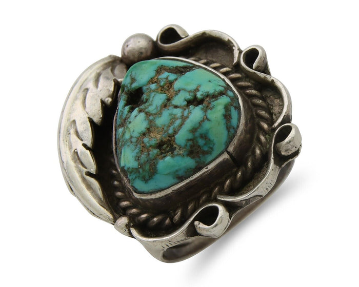 Navajo Handmade Ring 925 Silver Natural Turquoise Native Artist C.80's