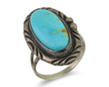 Navajo Handmade Ring 925 Silver Natural Turquoise Native Artist C.80's