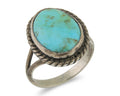 Navajo Handmade Ring 925 Silver Natural Turquoise Native Artist C.80's