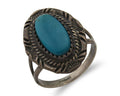 Navajo Handmade Ring 925 Silver Natural Turquoise Native Artist C.80's