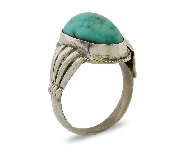 Navajo Handmade Ring 925 Silver Natural Turquoise Native Artist C.80's
