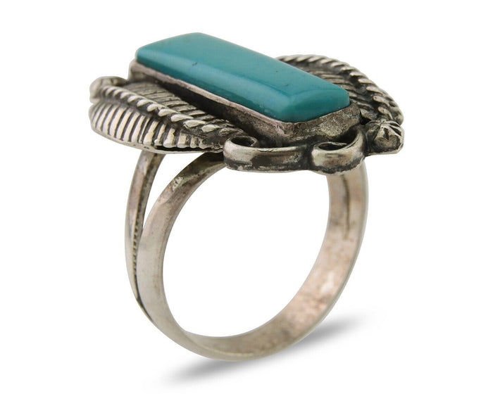 Navajo Handmade Ring 925 Silver Natural Turquoise Native Artist C.80's