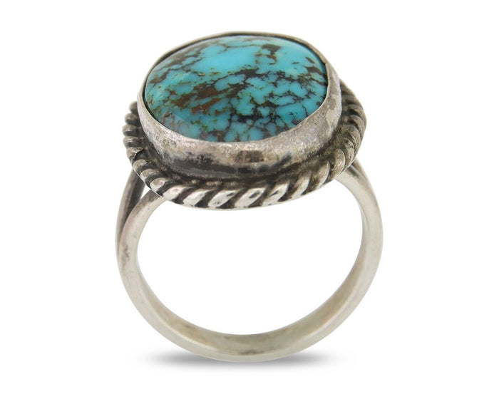 Navajo Handmade Ring 925 Silver Natural Turquoise Native Artist C.80's