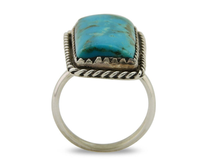 Navajo Handmade Ring 925 Silver Natural Turquoise Native Artist C.80's