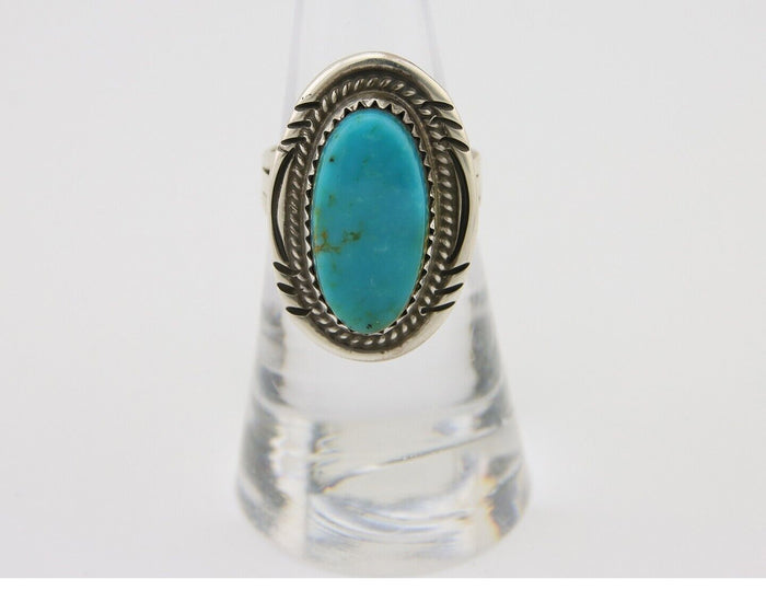 Navajo Handmade Ring 925 Silver Natural Turquoise Native Artist C.80's