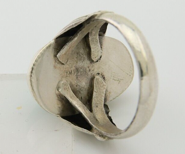 Navajo Handmade Ring 925 Silver Natural Turquoise Native Artist C.80's