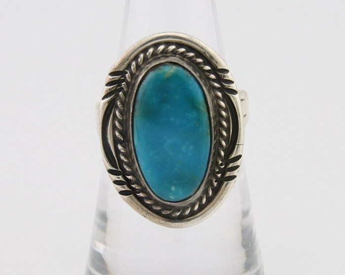 Navajo Handmade Ring 925 Silver Natural Turquoise Native Artist C.80's