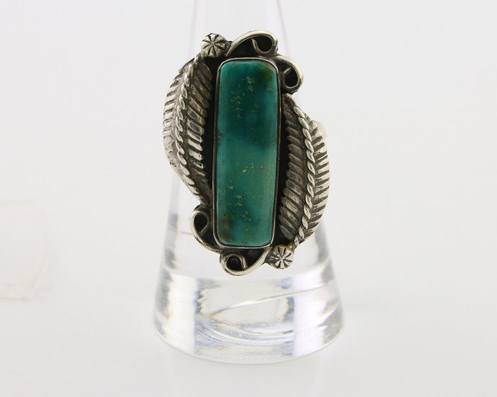 Navajo Handmade Ring 925 Silver Natural Turquoise Native Artist C.80's
