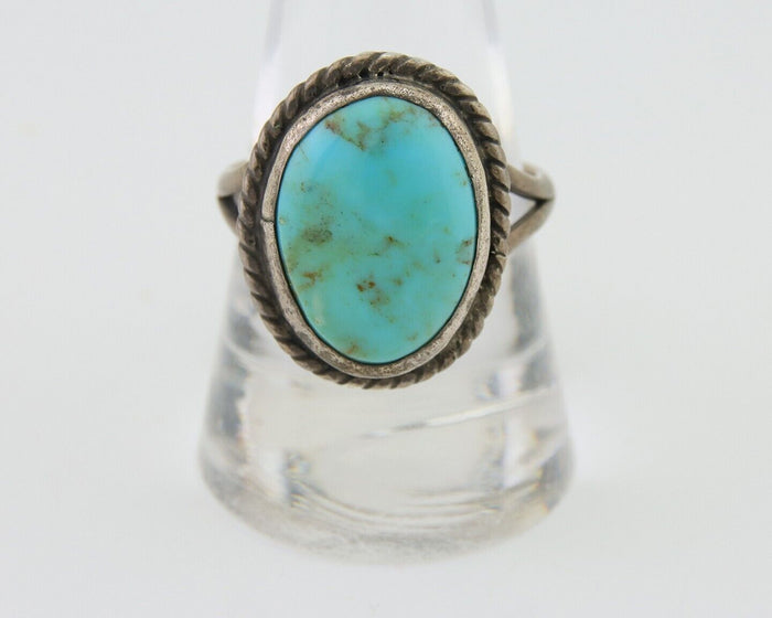 Navajo Handmade Ring 925 Silver Natural Turquoise Native Artist C.80's
