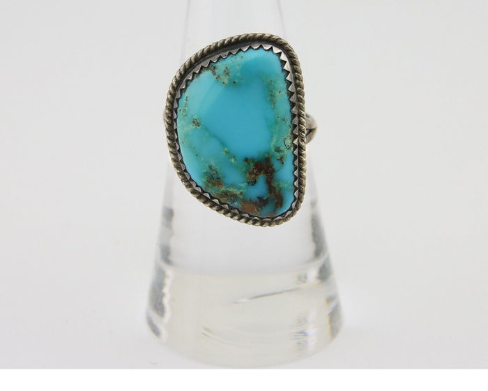 Navajo Handmade Ring 925 Silver Natural Turquoise Native Artist C.80's