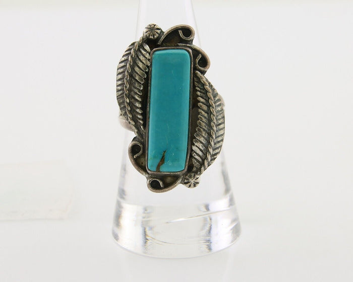 Navajo Handmade Ring 925 Silver Natural Turquoise Native Artist C.80's