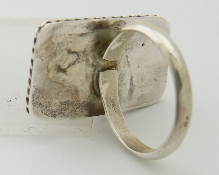Navajo Handmade Ring 925 Silver Natural Turquoise Native Artist C.80's