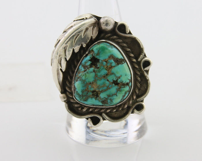 Navajo Handmade Ring 925 Silver Natural Turquoise Native Artist C.80's