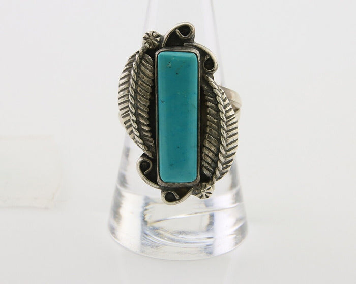 Navajo Handmade Ring 925 Silver Natural Turquoise Native Artist C.80's