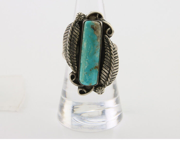 Navajo Handmade Ring 925 Silver Natural Turquoise Native Artist C.80's