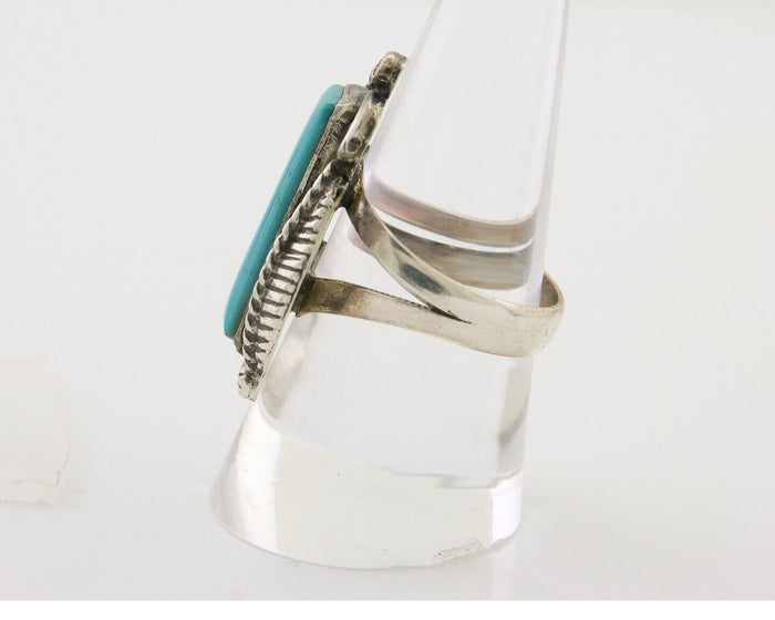 Navajo Handmade Ring 925 Silver Natural Turquoise Native Artist C.80's