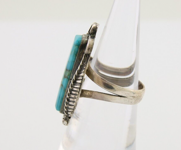 Navajo Handmade Ring 925 Silver Natural Turquoise Native Artist C.80's