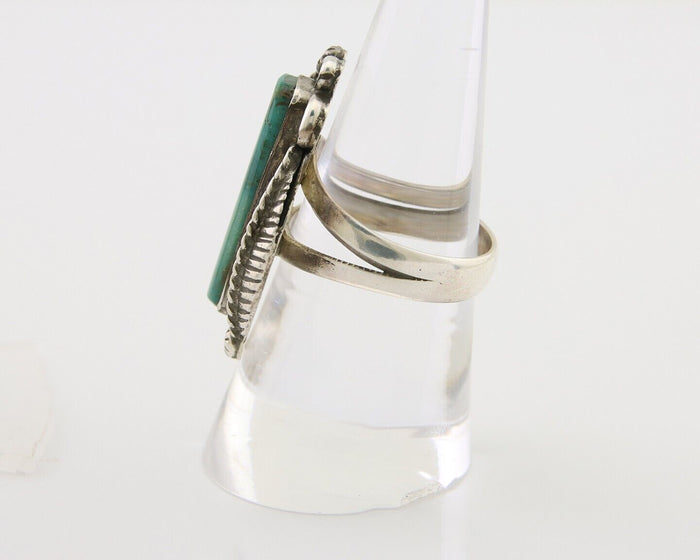Navajo Handmade Ring 925 Silver Natural Turquoise Native Artist C.80's