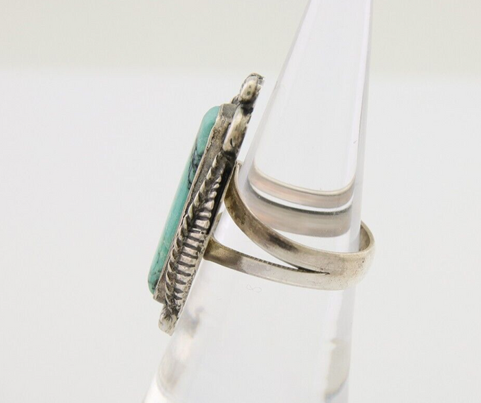 Navajo Handmade Ring 925 Silver Natural Turquoise Native Artist C.80's