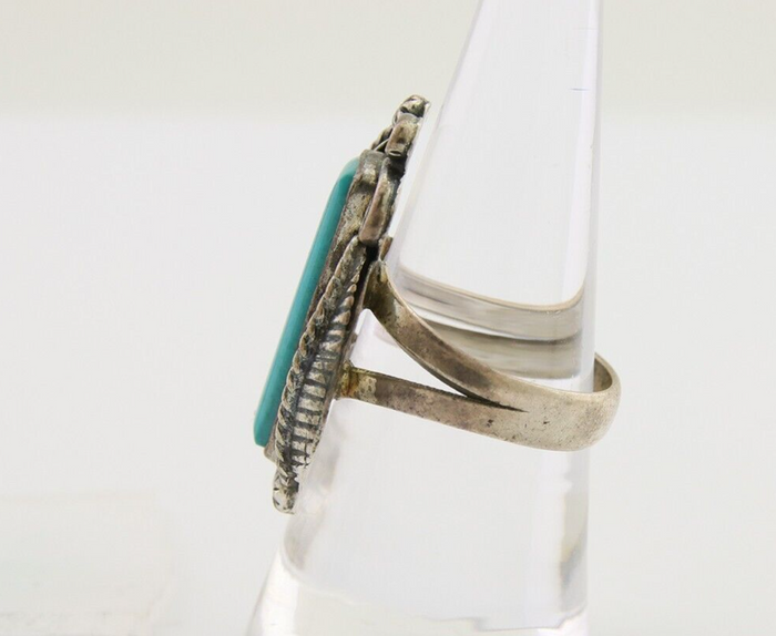 Navajo Handmade Ring 925 Silver Natural Turquoise Native Artist C.80's