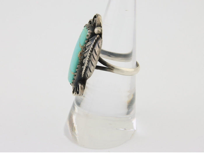 Navajo Handmade Ring 925 Silver Natural Turquoise Native Artist C.80's