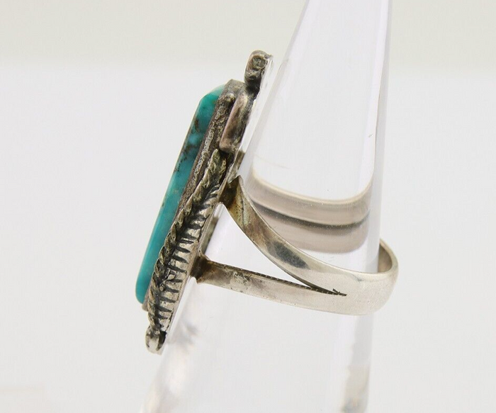 Navajo Handmade Ring 925 Silver Natural Turquoise Native Artist C.80's