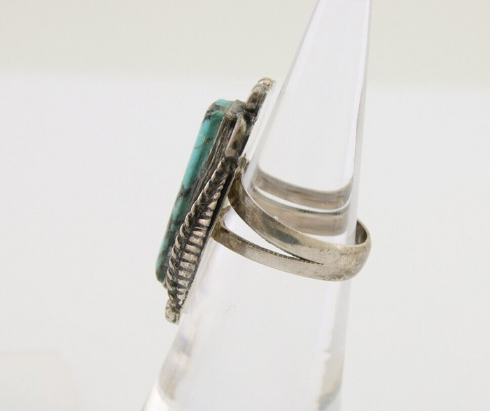 Navajo Handmade Ring 925 Silver Natural Turquoise Native Artist C.80's