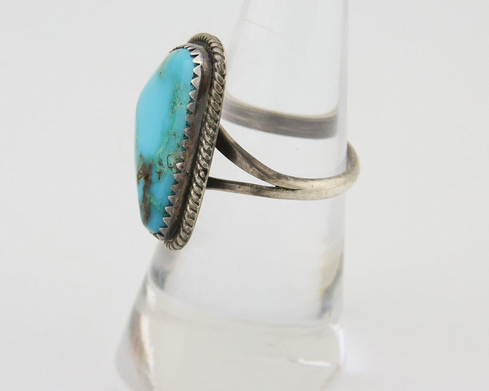 Navajo Handmade Ring 925 Silver Natural Turquoise Native Artist C.80's