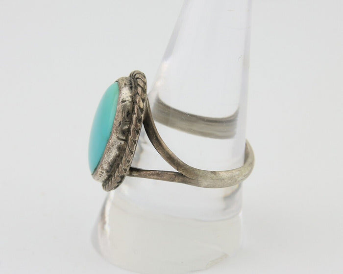 Navajo Handmade Ring 925 Silver Natural Turquoise Native Artist C.80's