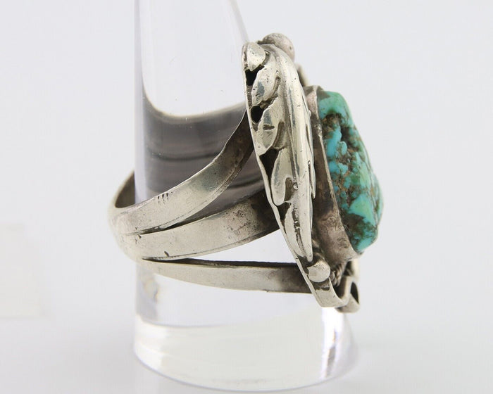 Navajo Handmade Ring 925 Silver Natural Turquoise Native Artist C.80's