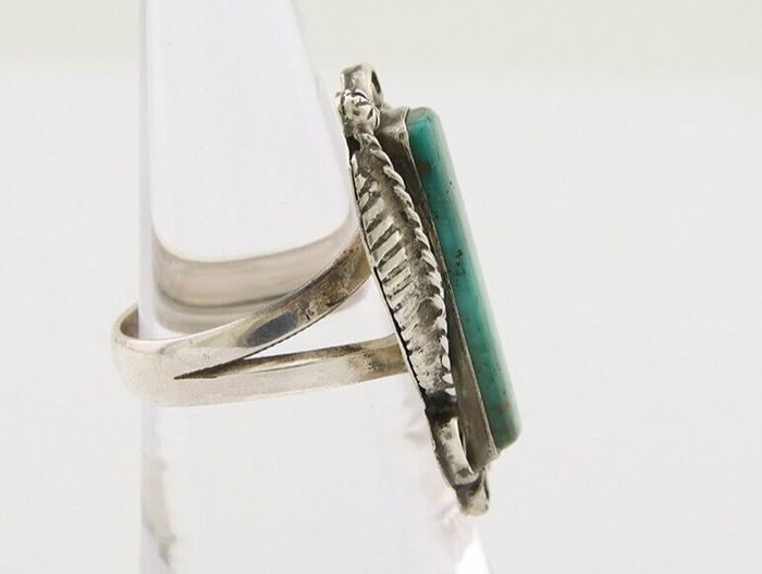 Navajo Handmade Ring 925 Silver Natural Turquoise Native Artist C.80's