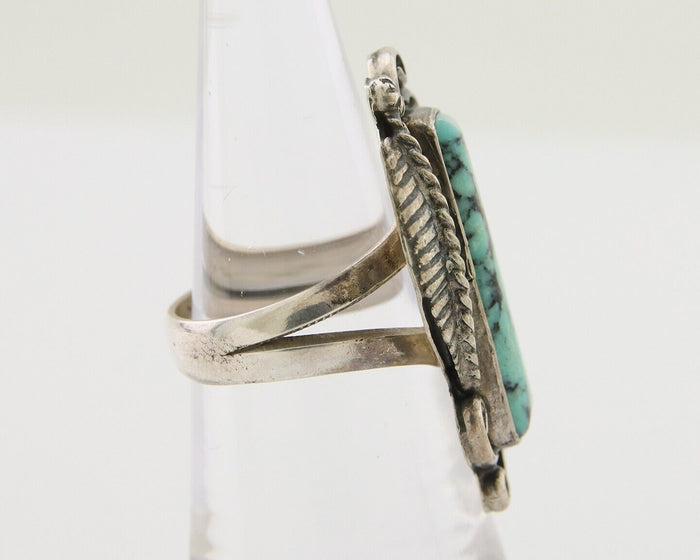 Navajo Handmade Ring 925 Silver Natural Turquoise Native Artist C.80's