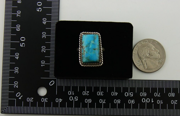Navajo Handmade Ring 925 Silver Natural Turquoise Native Artist C.80's