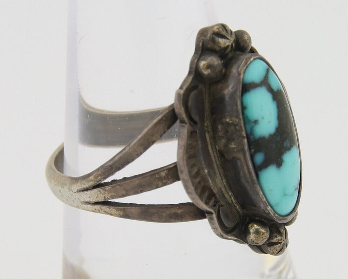 Navajo Handmade Ring 925 Silver Natural Turquoise Native Artist C.80's