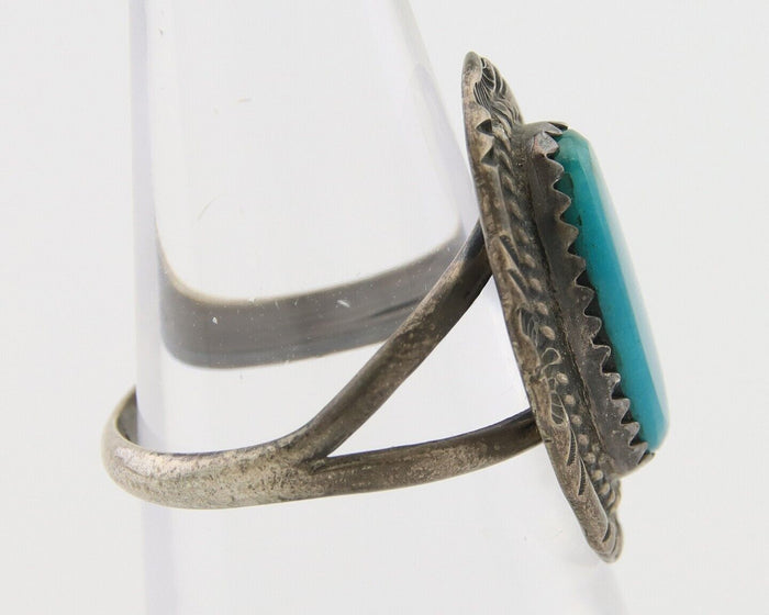 Navajo Handmade Ring 925 Silver Natural Turquoise Native Artist C.80's