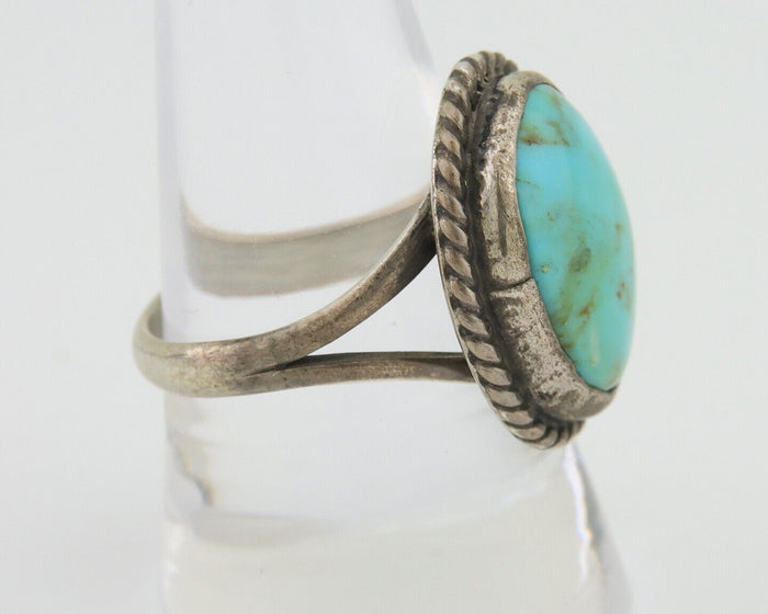 Navajo Handmade Ring 925 Silver Natural Turquoise Native Artist C.80's