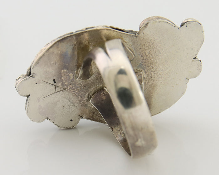 Navajo Handmade Ring 925 Silver Natural Turquoise Native Artist C.80's