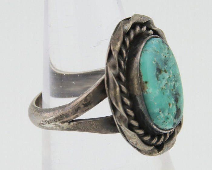 Navajo Handmade Ring 925 Silver Natural Turquoise Native Artist C.80's