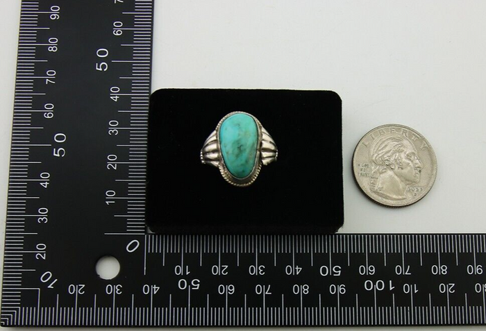 Navajo Handmade Ring 925 Silver Natural Turquoise Native Artist C.80's