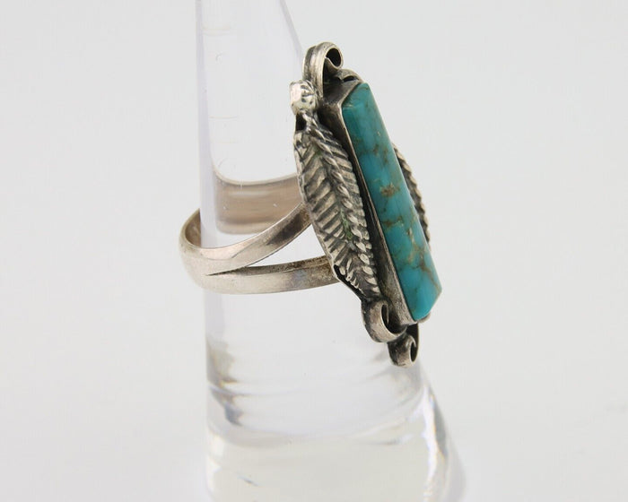 Navajo Handmade Ring 925 Silver Natural Turquoise Native Artist C.80's